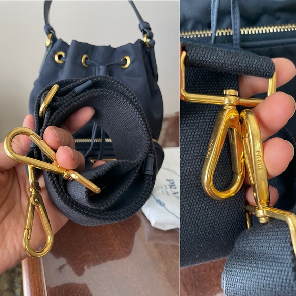 PRADA Duet Nylon bucket navy bag $1,820 - Picture 9 of 16